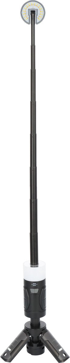 Brennenstuhl oplaadbare led buitenlamp ul 400 at (campinglamp met 400lm, ip44, tot 24u lichtduur, dimbaar, instelbare kleurtemperatuur, uitschuifbaar tot 1,03m, 20m lichtbereik, powerbank, incl. usb c oplaadkabel)
