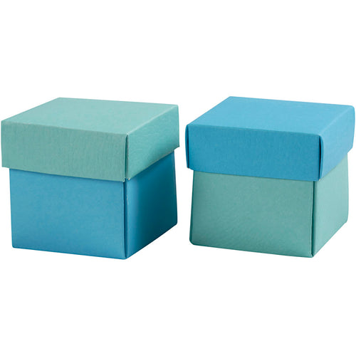 Creativ company vouwdoos, afm 5,5x5,5 cm, 250 gr, lichtturquoise donkerturquoise, 10 stuk 1 doos