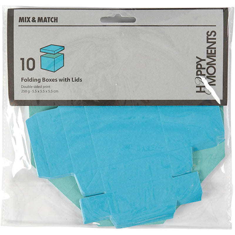 Afbeelding laden in galerijviewer, Https: www.cchobby.nl vouwdoos-afm-5-5x5-5-cm-250-gr-lichtturquoise-donkerturquoise-10-stuk-1-doos
