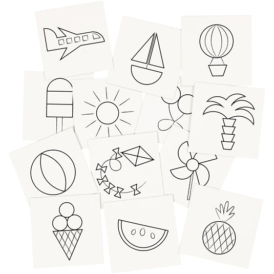 Creativ company memory kaarten, afm 7x7 cm, 400 gr, wit, 1 set