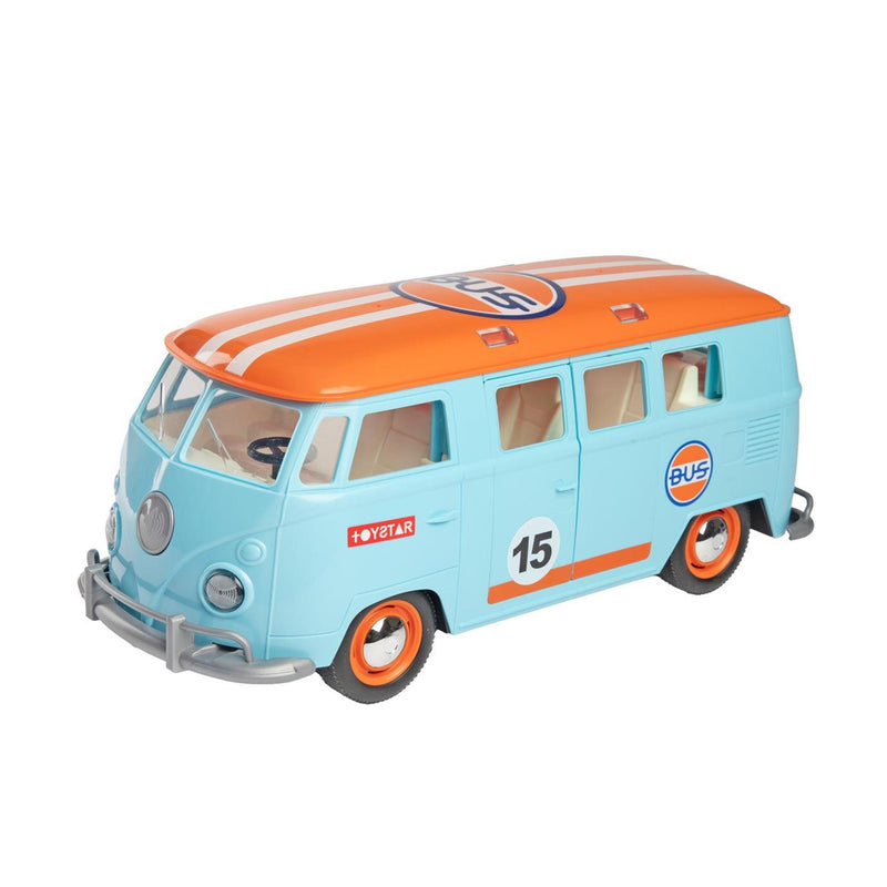 Afbeelding laden in galerijviewer, Toi-toys vehicool retro bus 27cm -frictie,licht en geluid
