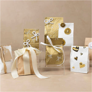 Creativ company papieren zakken, afm 15x9x27 cm, wit, 100 stuks