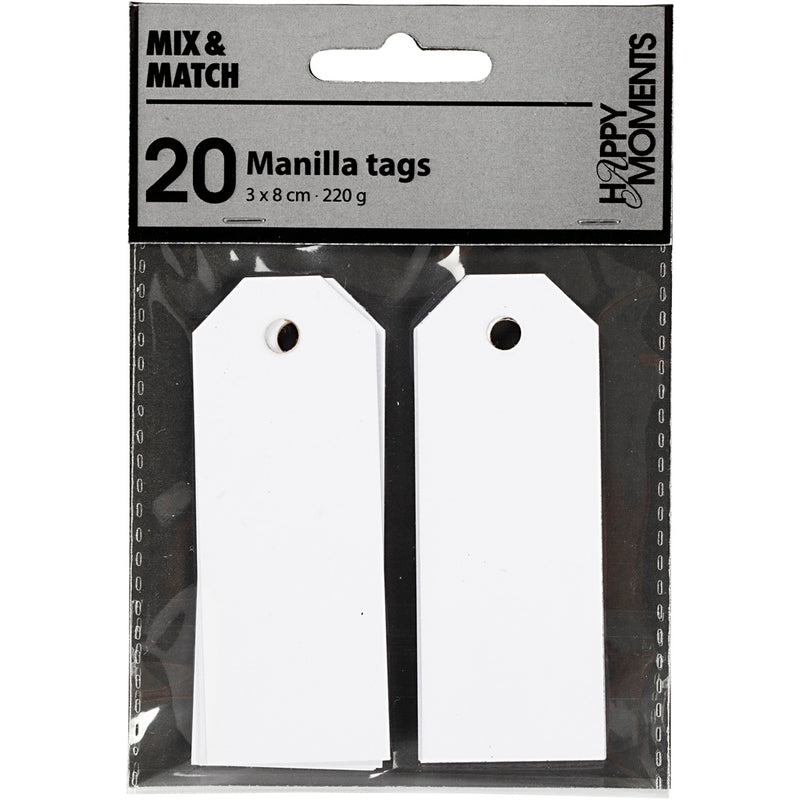 Load image into Gallery viewer, Creativ company manilla-labels, afm 3x8 cm, 220 gr, wit, 20 stuk 1 doos

