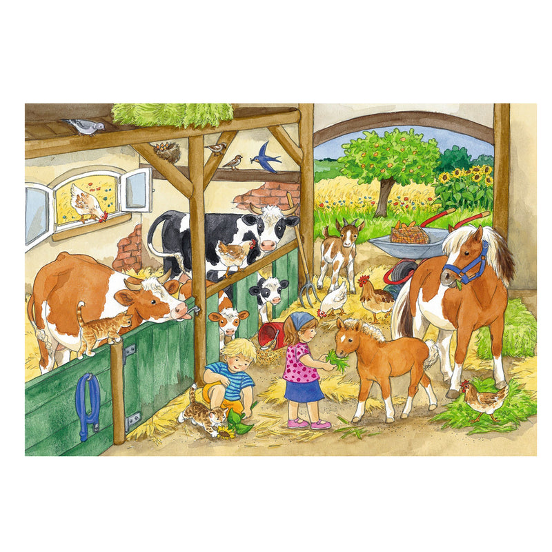 Load image into Gallery viewer, Ravensburger puzzel vrolijk boerderijleven- 2x24 stukjes - kinderpuzzel

