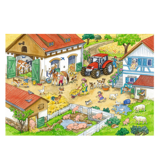 Ravensburger puzzel vrolijk boerderijleven- 2x24 stukjes - kinderpuzzel