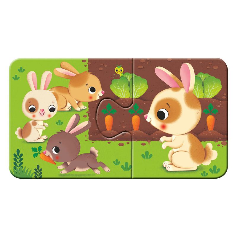 Load image into Gallery viewer, Ravensburger dieren en hun kleintjes - my first puzzles - 9x2 stukjes - kinderpuzzel
