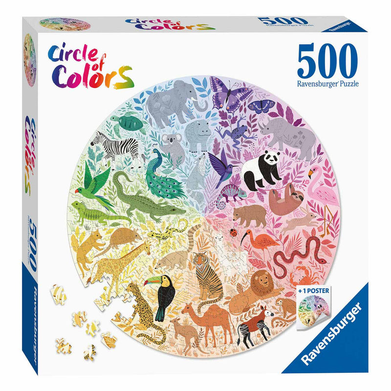 Load image into Gallery viewer, Ravensburger circle of colors puzzels - animals, 500st.
