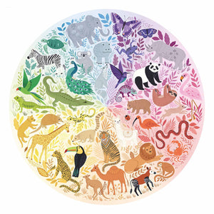 Ravensburger round puzzle circle of colors animals - legpuzzel - 500 stukjes