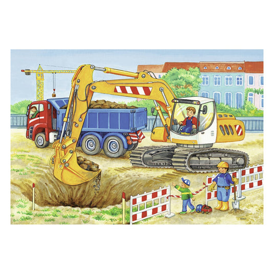 Ravensburger puzzel op de bouwplaats en boerderij - 2x12 stukjes - kinderpuzzel