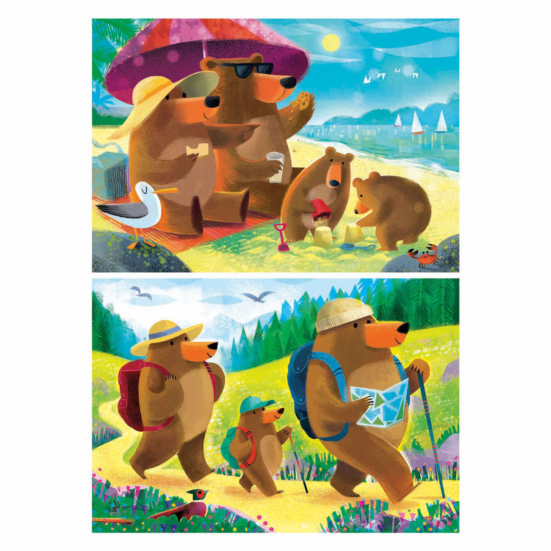 Load image into Gallery viewer, Ravensburger legpuzzel berenfamilie vakantie - 2x24st.
