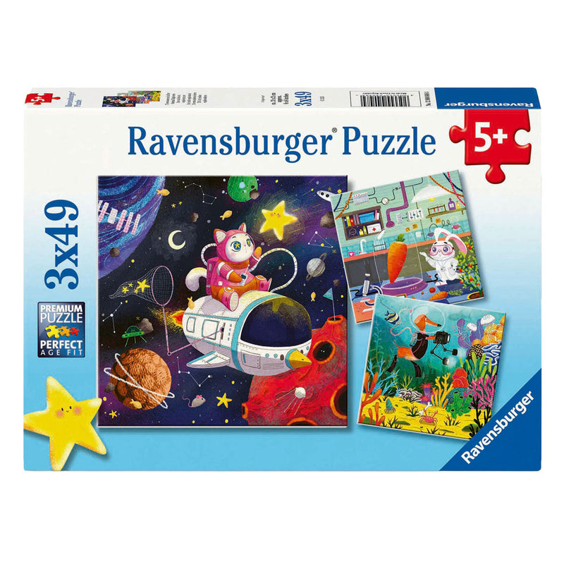 Load image into Gallery viewer, Ravensburger legpuzzel dieren ontdekkers - 3x49st.
