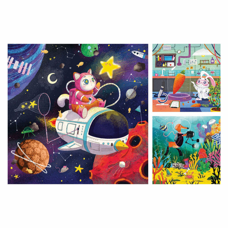 Load image into Gallery viewer, Ravensburger legpuzzel dieren ontdekkers - 3x49st.
