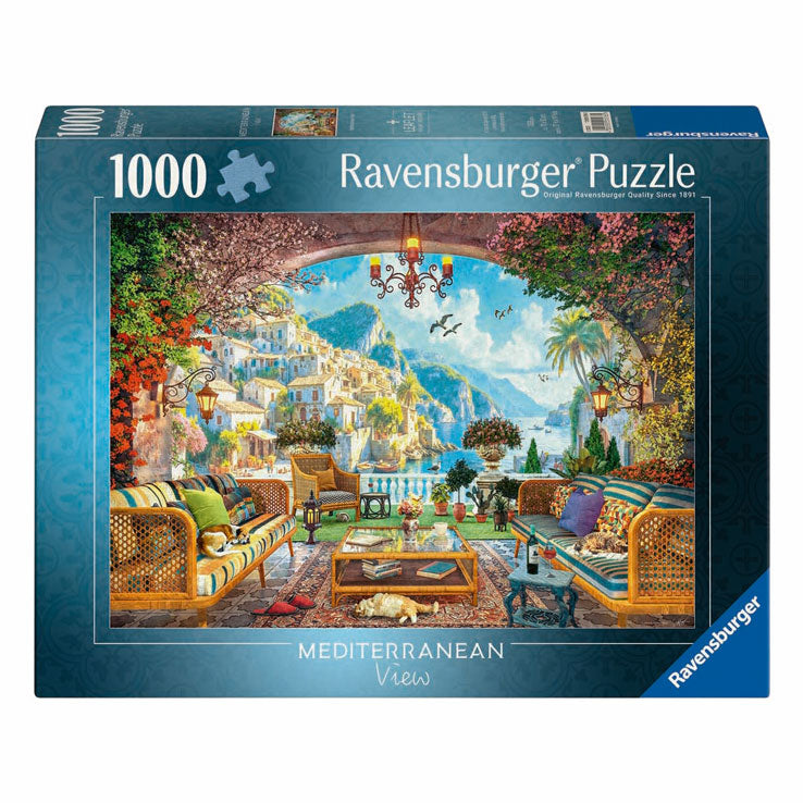 Load image into Gallery viewer, Ravensburger legpuzzel mediterraan terrasuitzicht - 1000st.
