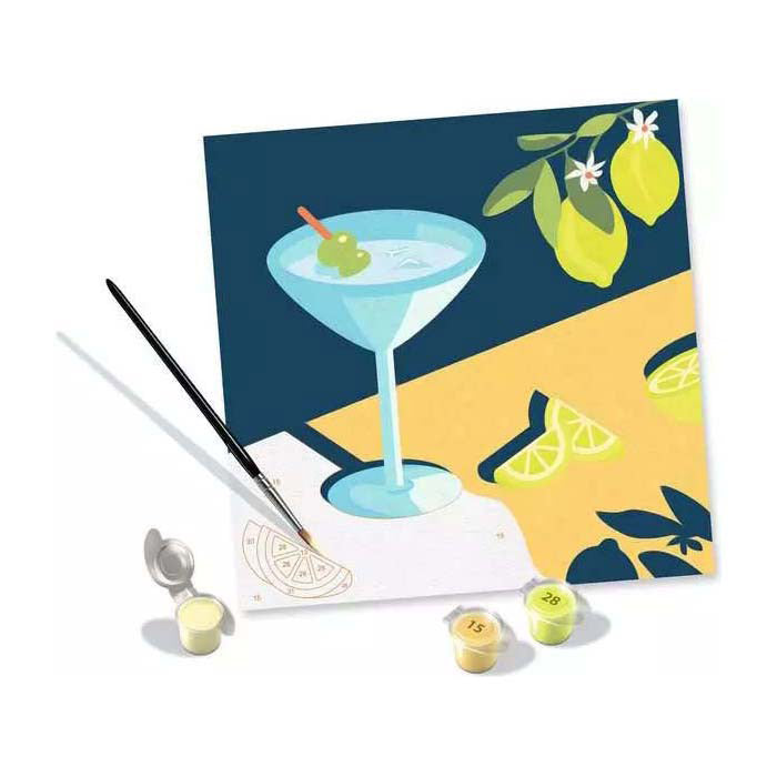 Load image into Gallery viewer, Ravensburger schilderen op nummer creatief pakket citroen canvas 20x20 cm.
