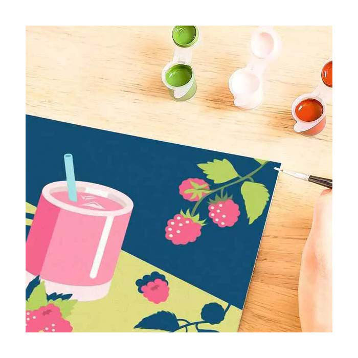 Load image into Gallery viewer, Ravensburger schilderen op nummer framboos creatief schilderpakket 20x20 cm.
