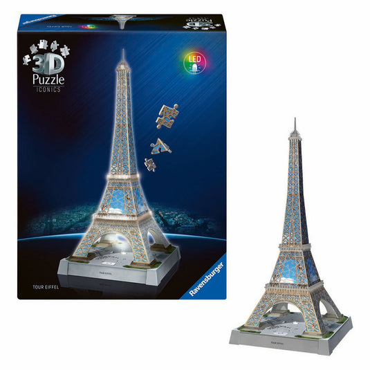 Ravensburger 3d puzzel iconics eiffeltoren - met licht - 243st.