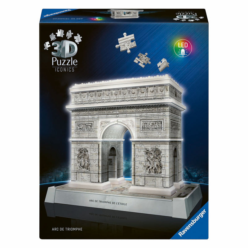 Load image into Gallery viewer, Ravensburger 3d puzzel iconics arc de triomphe parijs - met licht - 255st.

