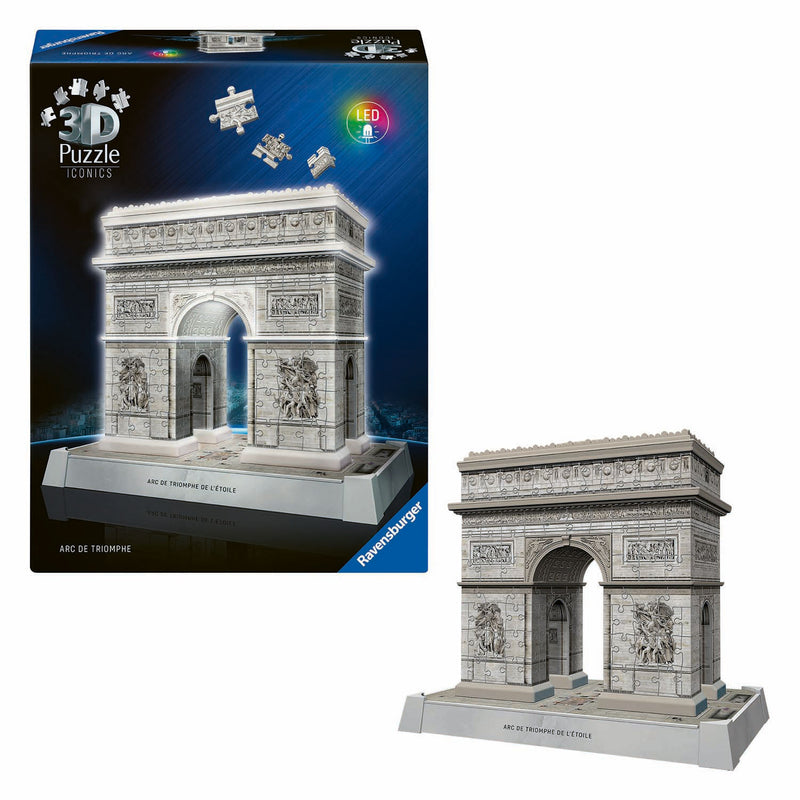 Load image into Gallery viewer, Ravensburger 3d puzzel iconics arc de triomphe parijs - met licht - 255st.
