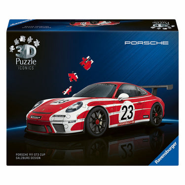 Ravensburger - iconics: porsche 911 salzburg edition - 3d puzzel - 108 stukjes - bouwset voor kinderen vanaf 8 jaar