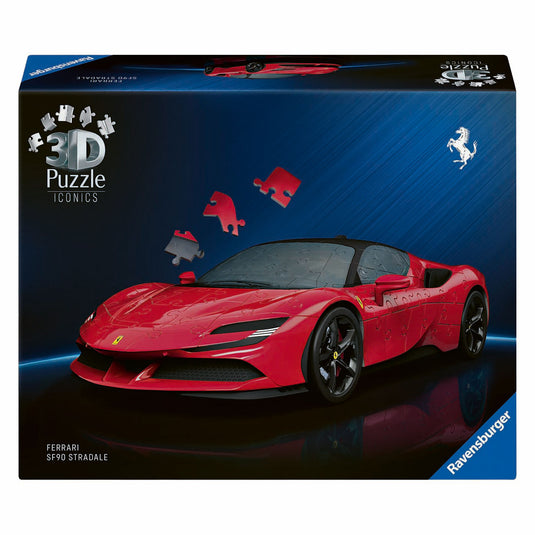 Ravensburger - iconics: ferrari sf90 stradale - 3d puzzel - 108 stukjes - bouwset voor kinderen vanaf 8 jaar