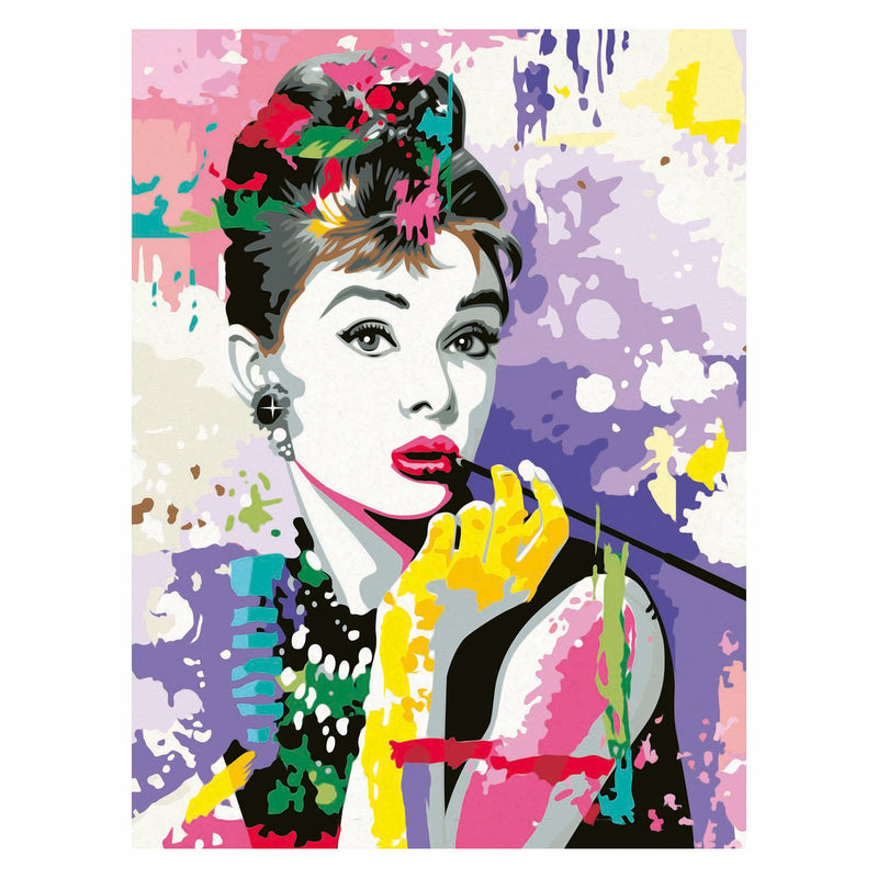 Load image into Gallery viewer, Ravensburger schilderen op nummer set - audrey hepburn canvas kunst.
