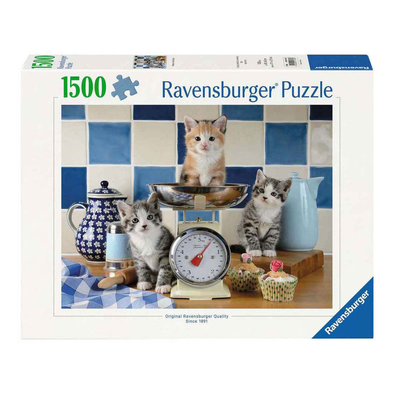 Load image into Gallery viewer, Ravensburger legpuzzel kittens in the kitchen - 1500st.
