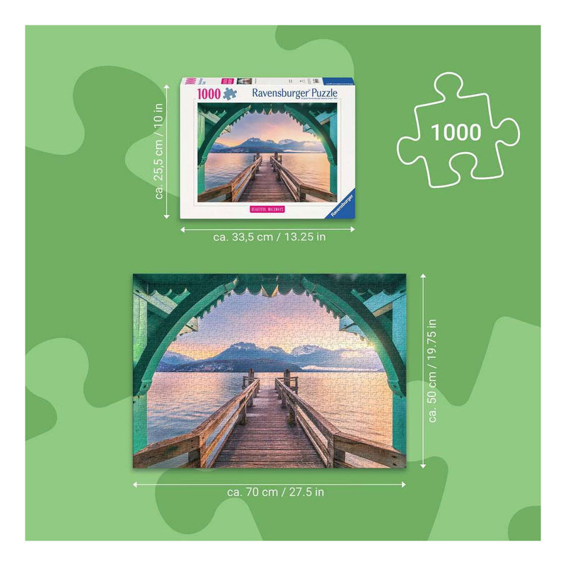 Load image into Gallery viewer, Ravensburger legpuzzel footbridge at lac d'annecy - 1000st.
