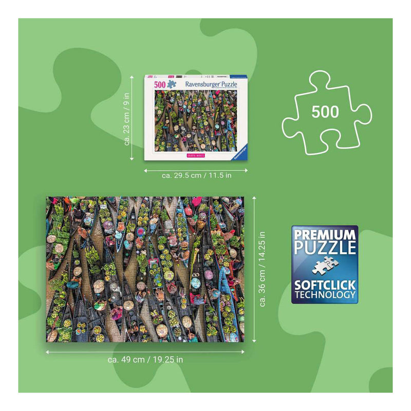 Load image into Gallery viewer, Ravensburger – drijvende markt, indonesië – legpuzzel – 500 stukjes
