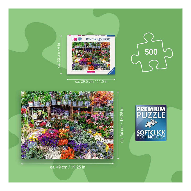 Load image into Gallery viewer, Ravensburger – bloemenmarkt, frankrijk – legpuzzel – 500 stukjes
