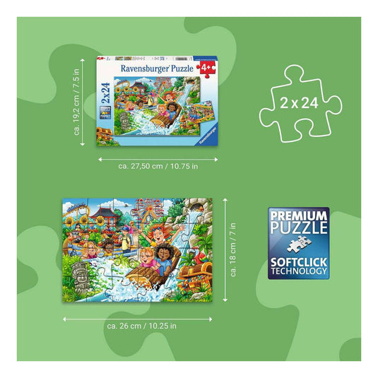 Ravensburger – pretpark – kinderpuzzel – 2 x 24 stukjes