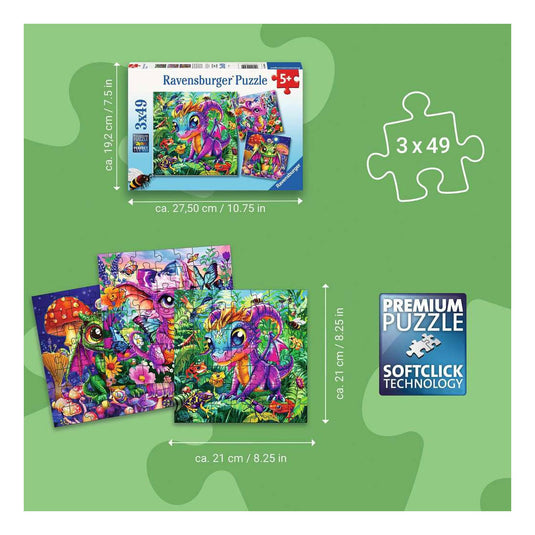 Ravensburger – baby garden dragons – kinderpuzzel – 150 xxl stukjes