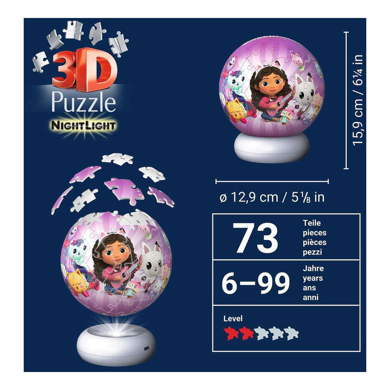 Load image into Gallery viewer, Ravensburger 3d puzzel nachtlamp gabby's dollhouse - 73st.
