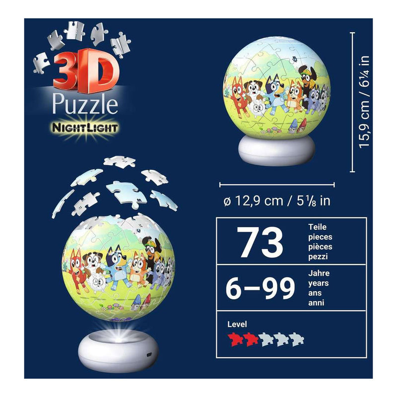 Load image into Gallery viewer, Ravensburger 3d puzzel nachtlamp bluey - 73st.
