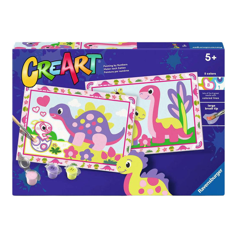 Load image into Gallery viewer, Ravensburger creart schilderen op nummer - kleurrijke dino's
