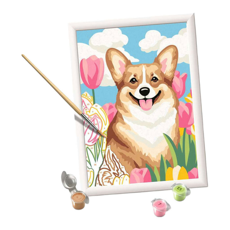 Load image into Gallery viewer, Ravensburger – creart: floral corgi – schilderen op nummer

