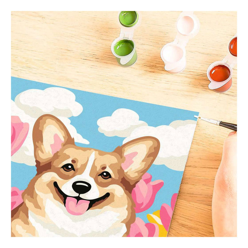 Load image into Gallery viewer, Ravensburger – creart: floral corgi – schilderen op nummer
