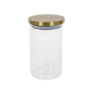 Voorraadpot glas met gouden deksel ã¸9,5x17cm 900ml