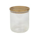 Voorraadpot boro lines glas met bamboe deksel ø11x13cm