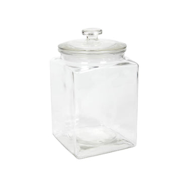 Voorraadpot glas vierkant met deksel 3l ã˜14,4xã˜24cm