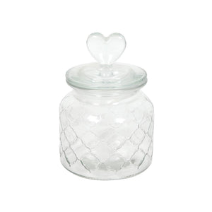 Voorraadpot hart glas ø10,5xh20cm