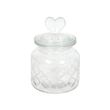 Voorraadpot hart glas ã˜10,5xh20cm