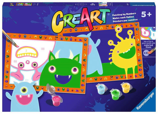 Ravensburger creart silly monsters - schilderen op nummer voor kinderen