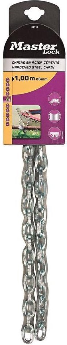Masterlock ketting, staal met vinyl, 6mm, 1m