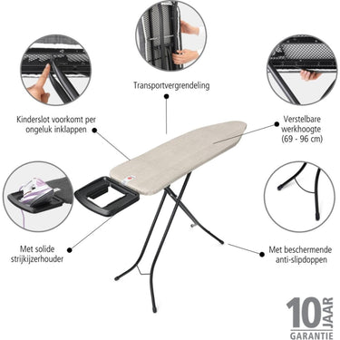 Brabantia strijkplank b denim grey 124x38cm