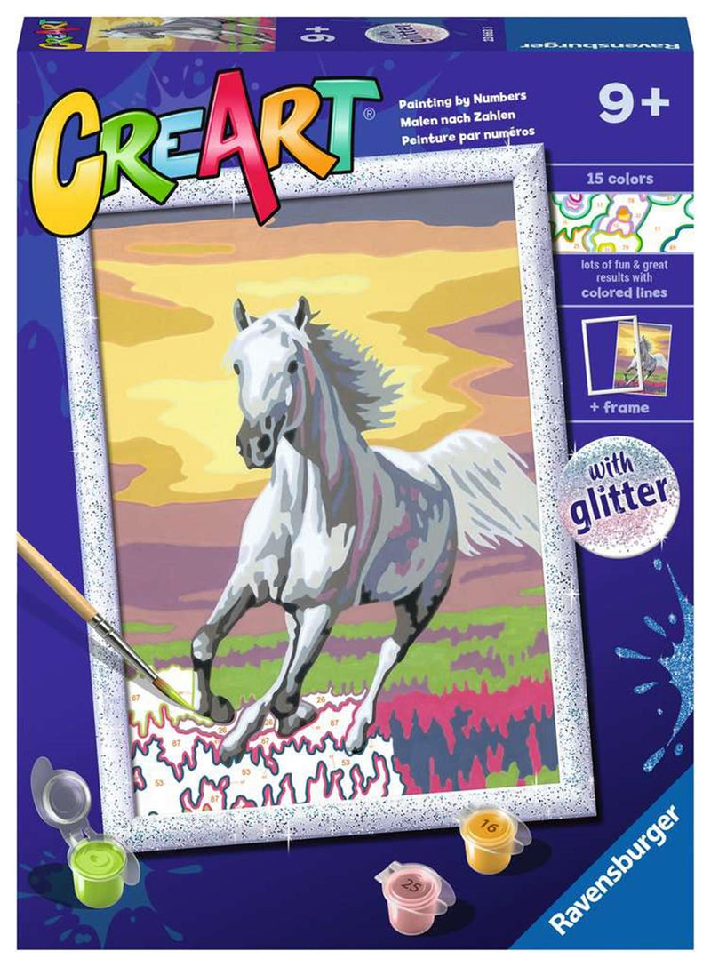 Load image into Gallery viewer, Ravensburger creart schilderen op nummer - paard bij zonsondergang
