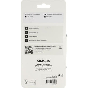 Simson remkabelset compleet universeel grijs rvs