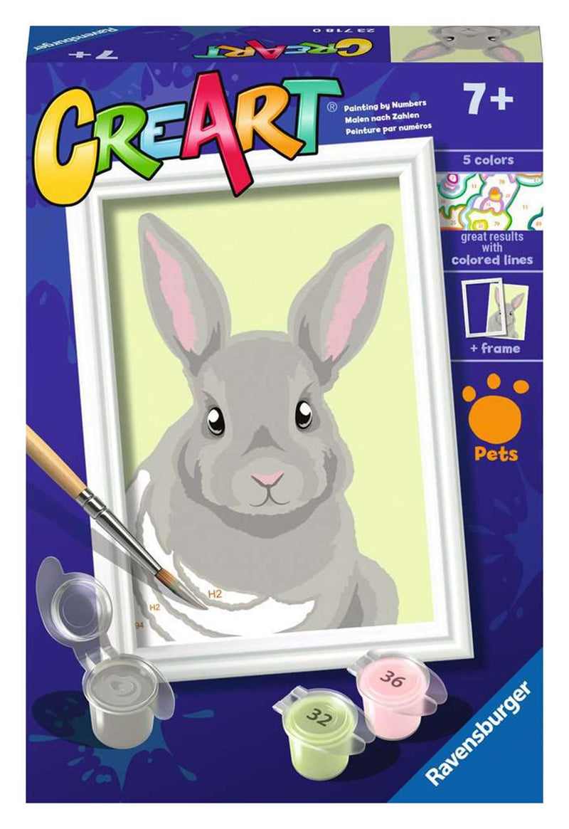 Load image into Gallery viewer, Ravensburger creart schilderen op nummer - grijze konijn
