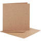 Kaarten en enveloppen, afmeting kaart 12,5x12,5 cm, afmeting envelop 13,5x13,5 cm, naturel, 10 set 1 doos