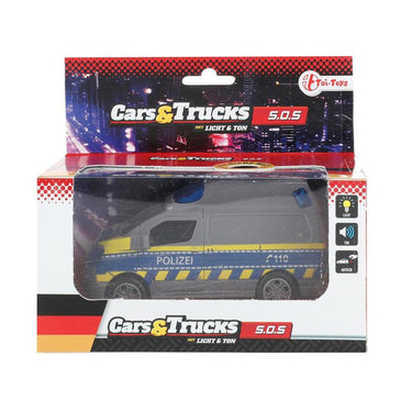 Toi-toys toi toys cars trucks politiebus 12cm frictie met licht en geluid (duitse versie)