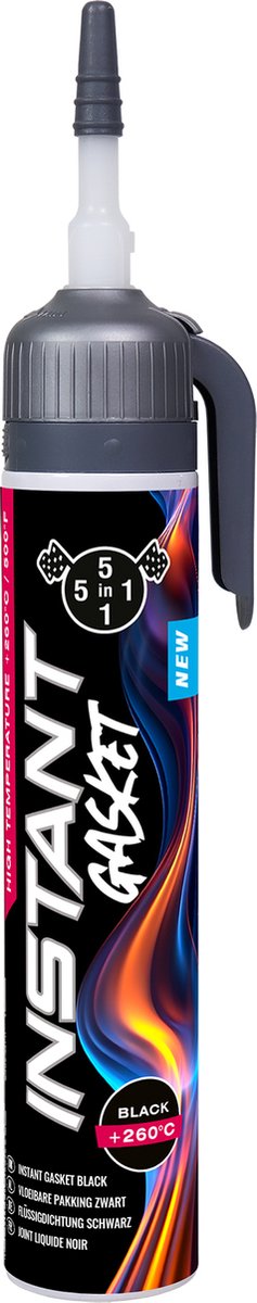 5in1 vloeibare pakking zwart 200ml - voor gebruik in automotive - voorkomt lekkages